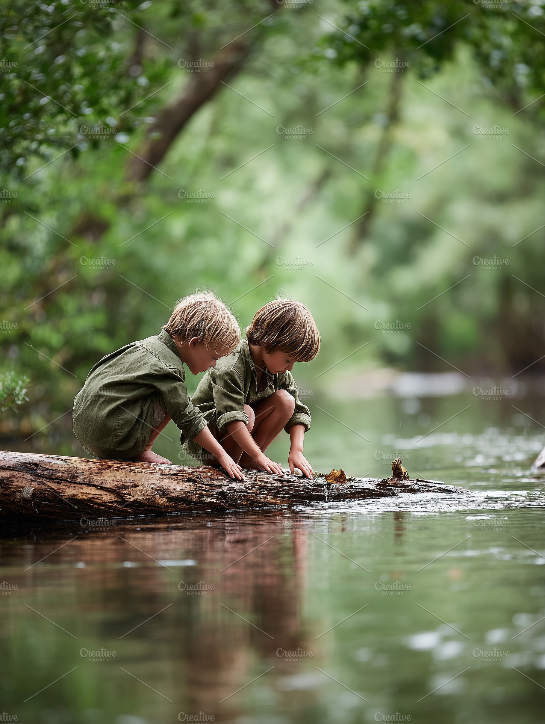 Two young boys playing together, a Person Photo by MistyDay