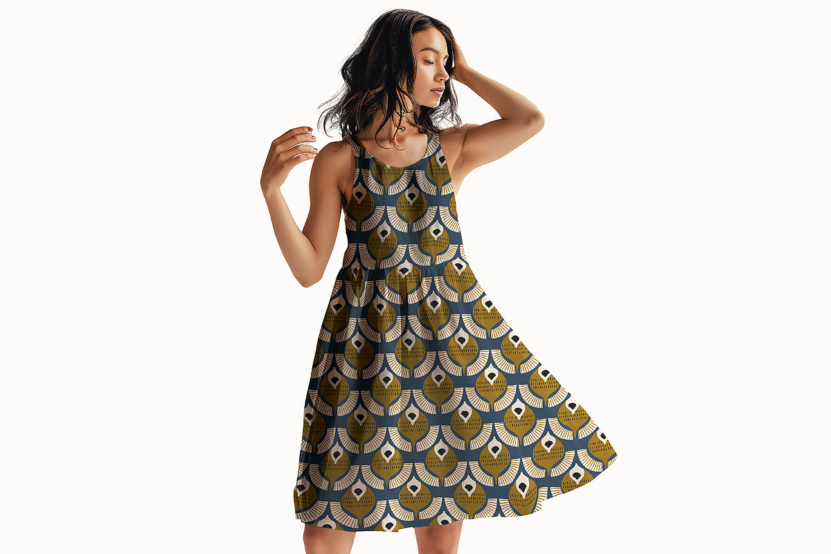 70's Retro Damask Geometric Pattern, a Pattern Graphic by StudioGlouna (Photo 3 of 9)