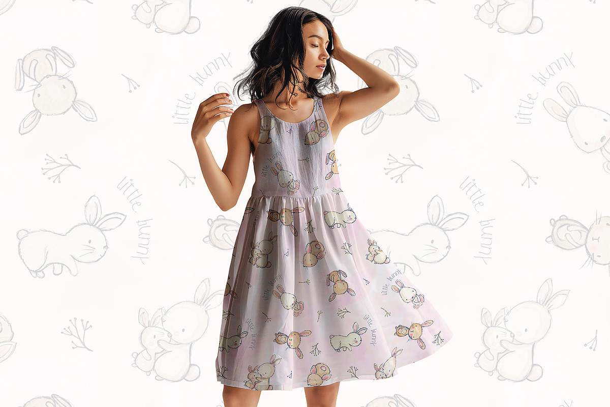 Cute Baby Bunny Seamless Pattern, a Pattern Graphic by StudioGlouna (Photo 4 of 5)