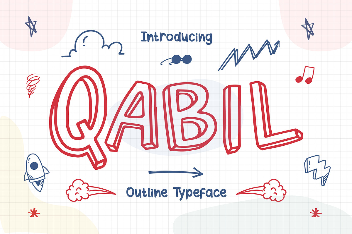 Qabil - Outline Typeface, a Font by Typefactoryco (Photo 1 of 8)