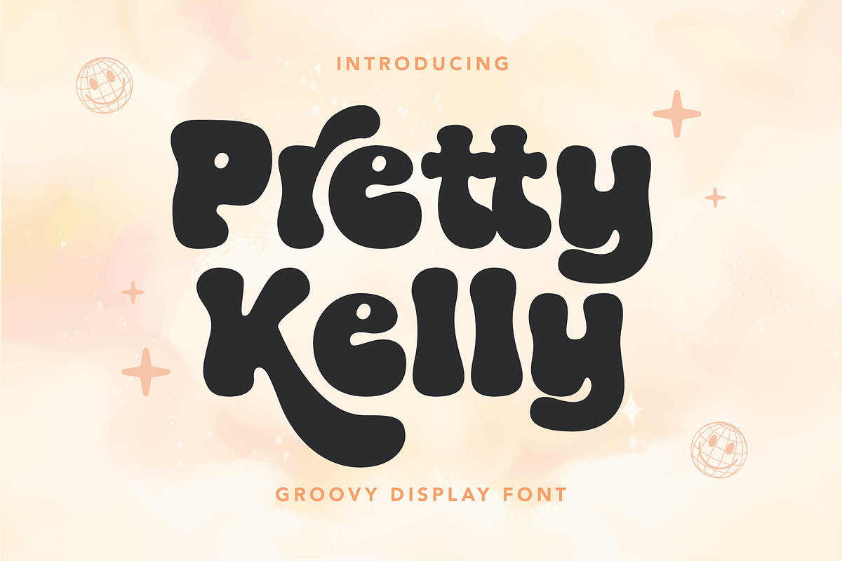 Pretty Kelly - Groovy Display font, a Handwritten Font by Dryy.type (Photo 1 of 9)