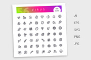Virus Line Icons Set, an Outline Icon by Voysla's Shop (Thumbnail 4 of 4)