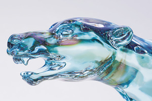 Vibrant glass beast sculpture, a Photo by Beautiful things