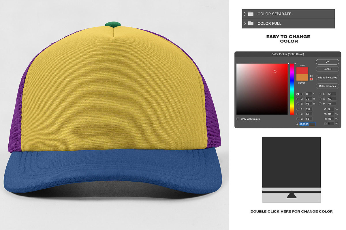 Trucker Hat V.2 - Mockup, a Hat Mockup by DaldSgh (Photo 11 of 12)