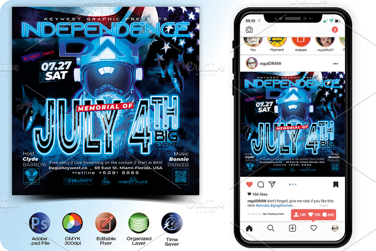 Independence Day Flyer, a Flyer Template by regalDRAW (Photo 1 of 2)