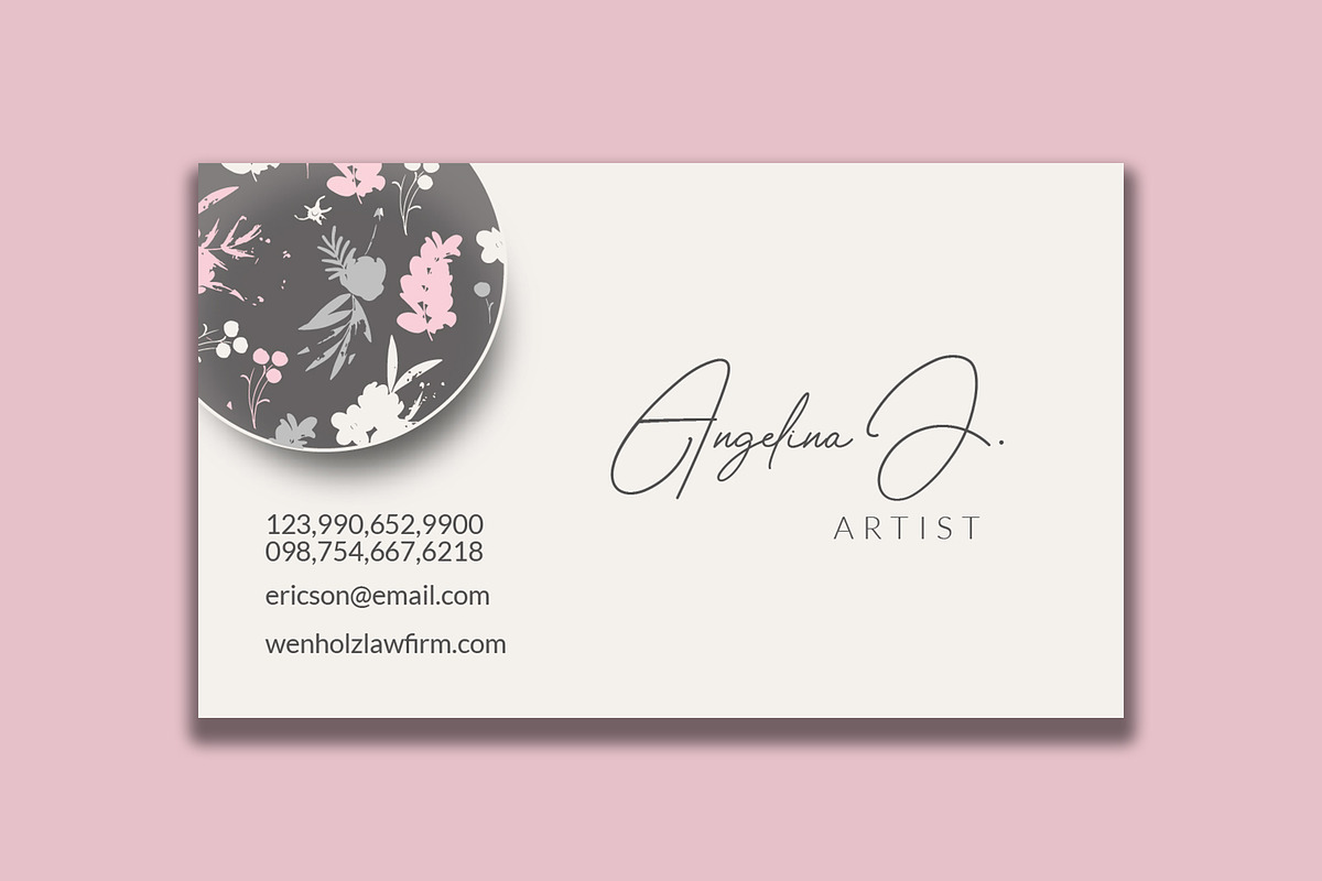 Stylish Floral Business Card, a Business Card Template by designerzDukan (Photo 2 of 3)