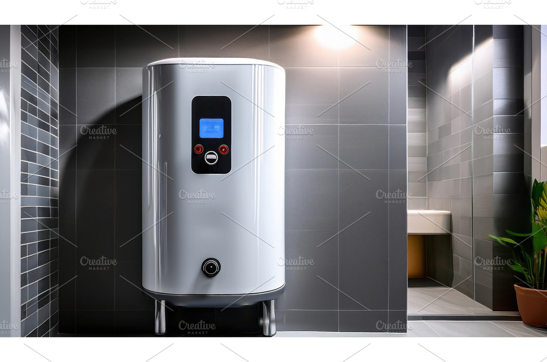 Modern water heater in a tiled, a Technology Photo by Igor Tichonow