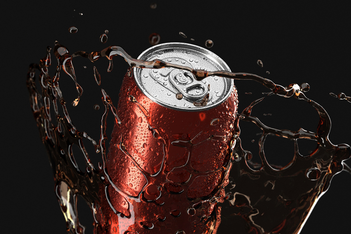 Red 550ml Can With Splash 3D Model, an Object 3D Model by rebrandy (Photo 1 of 7)