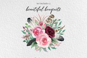 Rustic Watercolor Floral Design Kit