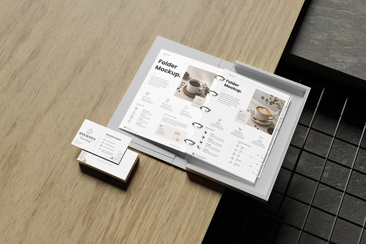 Folder and Business Card Mockup, a Books & Magazine Mockup by My Code Std (Photo 2 of 3)