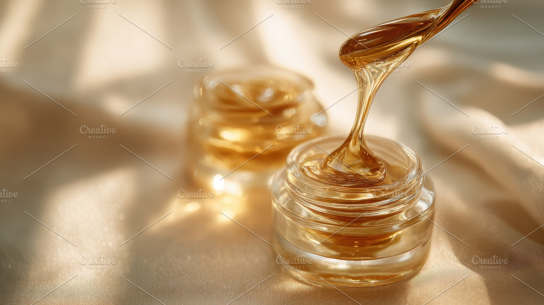 Honey jar on soft surface, a Photo by Beautiful things