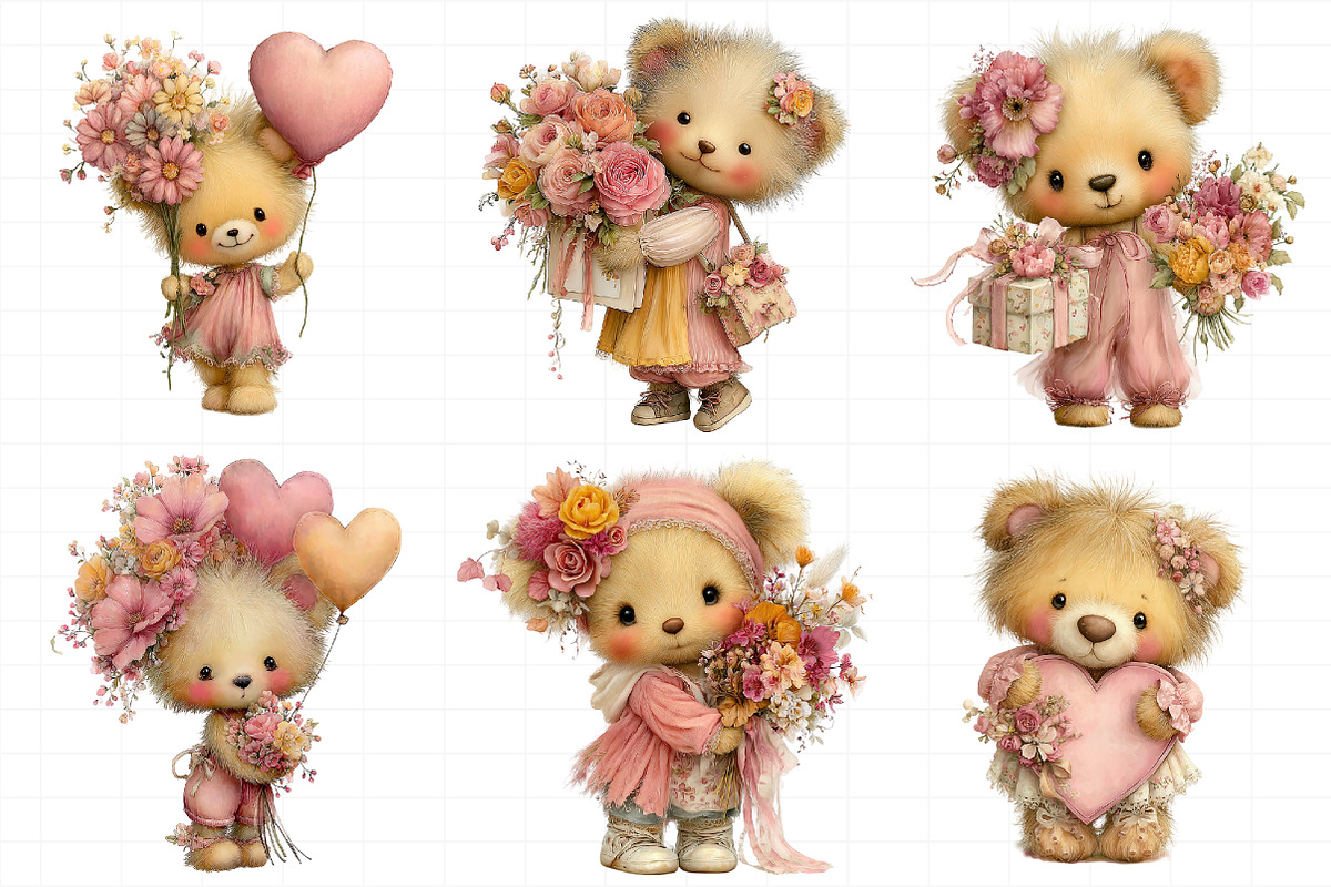 Mother’s Day Teddy Bear Clipart, an Illustration by Daily.Designs (Photo 6 of 8)