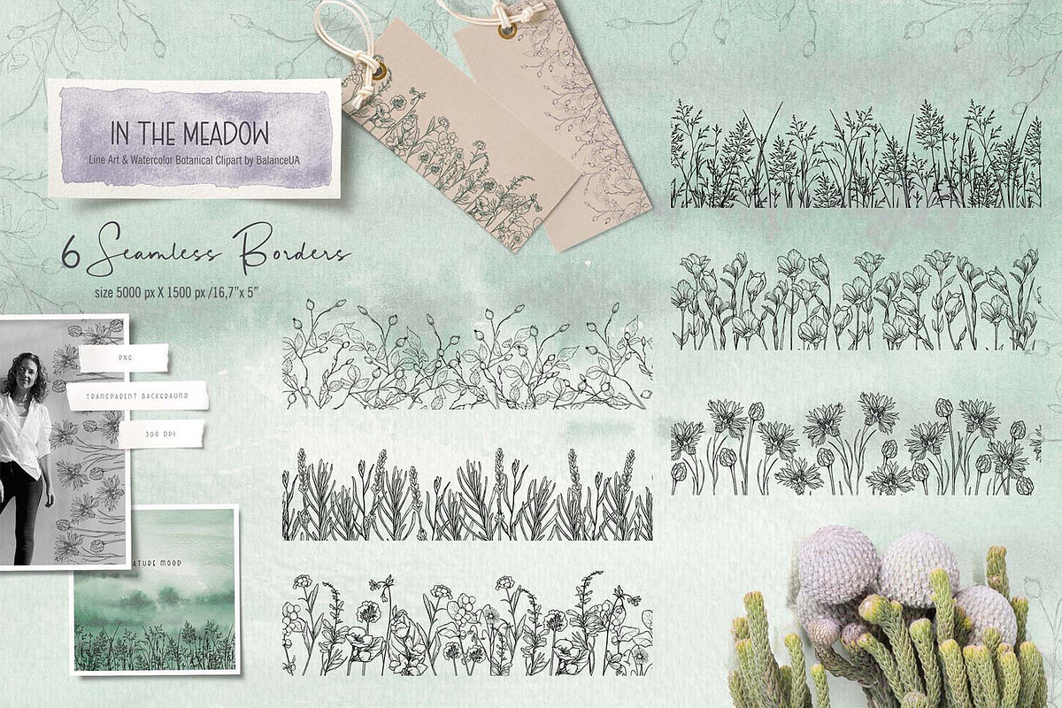 Wildflower Line Art Clipart, a Decorative Illustration by BalanceUA (Photo 12 of 18)