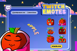 Apple Twitch Emote, an Emoji Icon by Pixel Picasso Studio