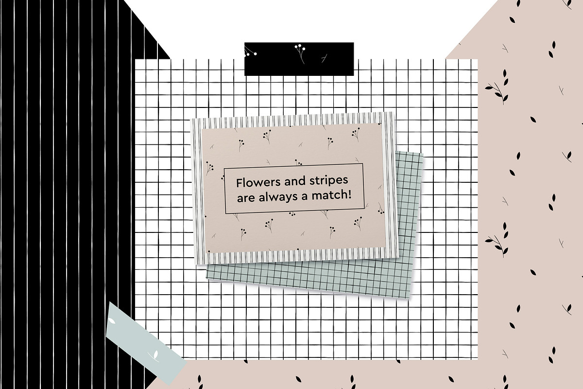 Neutral Spring Seamless Patterns, a Pattern Graphic by Marinastu (Photo 5 of 7)