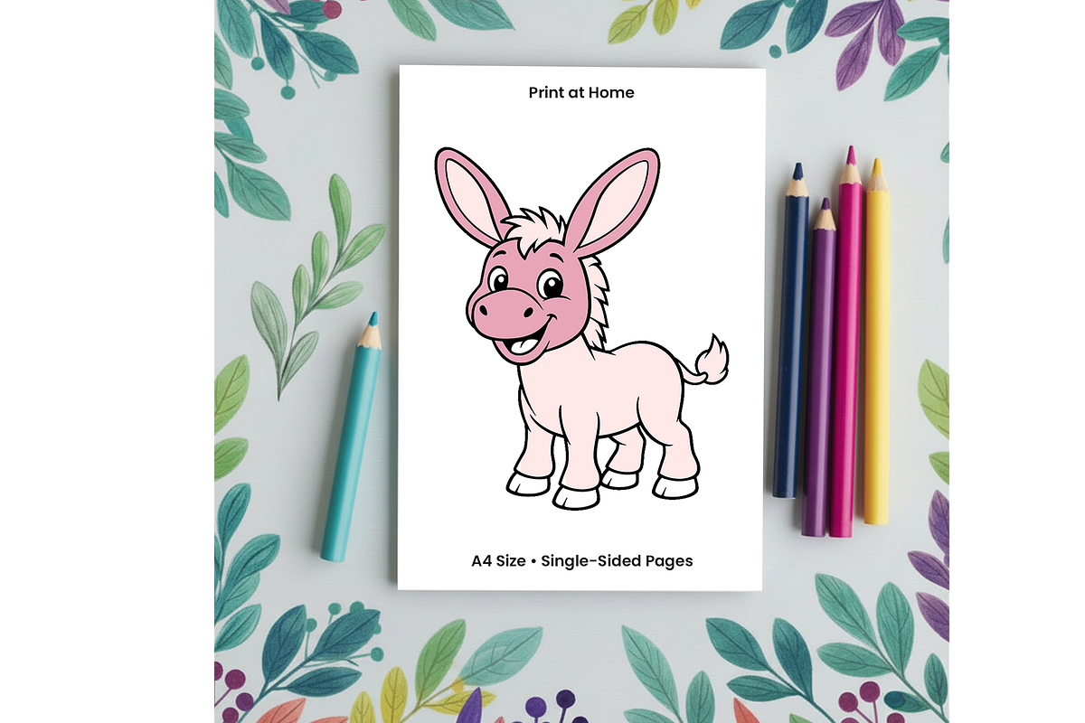 Cute Farm Animals Coloring Pages, an Object Illustration by Annudesign (Photo 7 of 7)