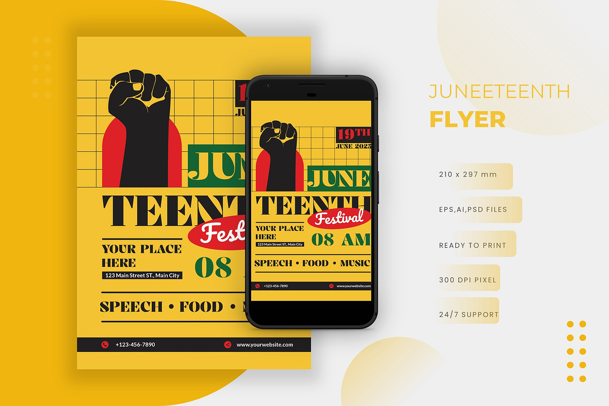 JuneTeenth - Flyer Template, a Flyer Template by VUNIRA (Photo 1 of 2)