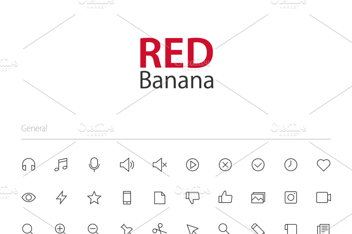 4200+ RED Banana Icons, an Outline Icon by Palau (Photo 2 of 19)