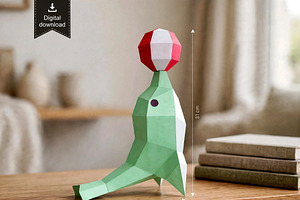 Dolphin sculpture - 3d papercraft