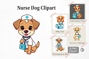 Nurse Dog Clipart, a Graphic by Artnoy