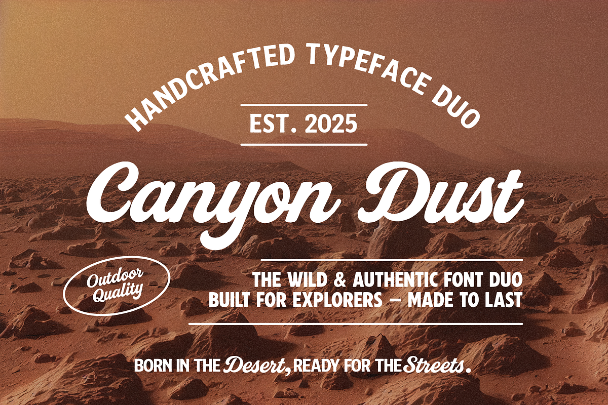 Canyon Dust Handcrafted Font Duo, a Script Font by Creacy Studio (Photo 1 of 10)