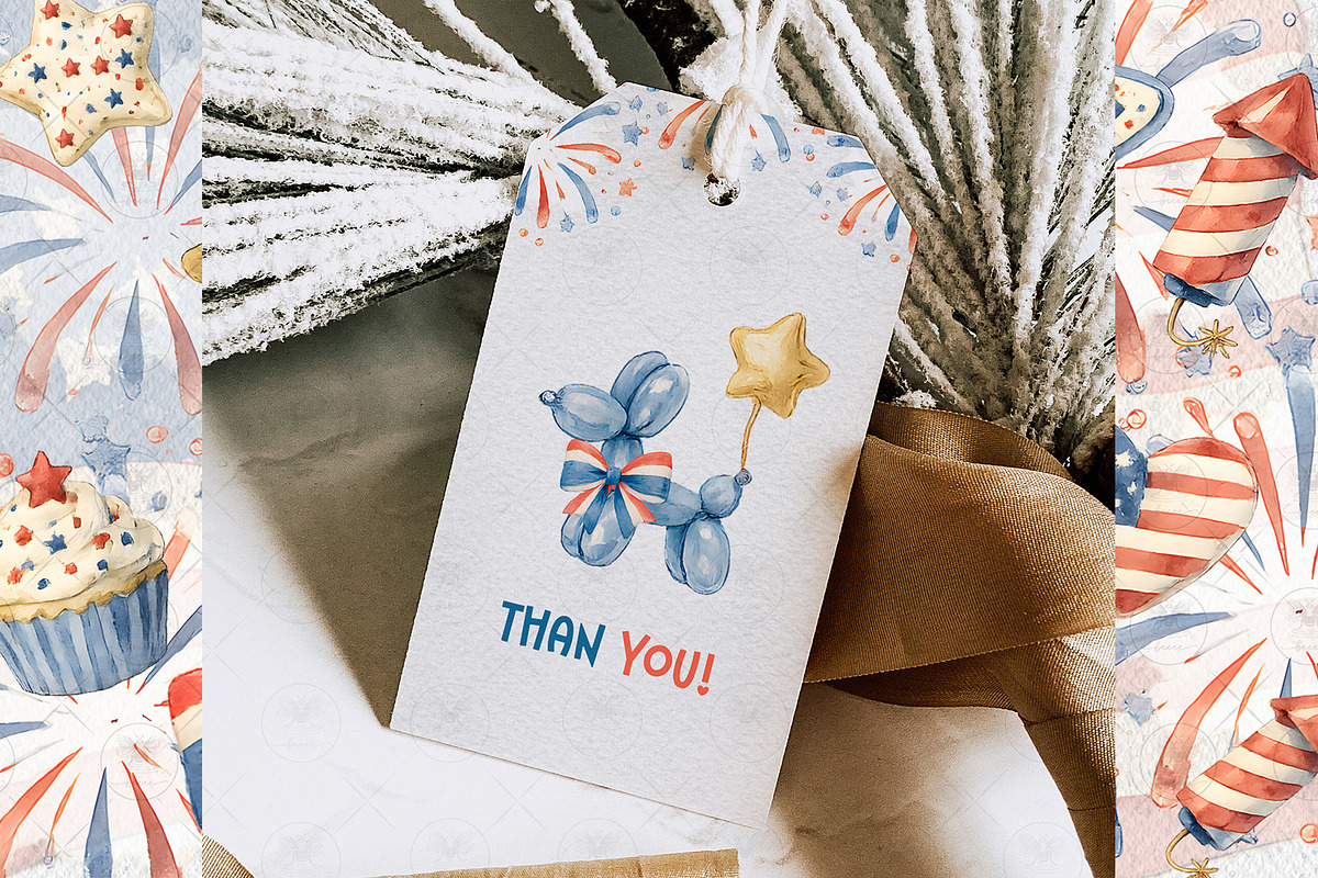 4th of July Watercolor Clipart, an Education Illustration by BigCakeBee (Photo 4 of 4)
