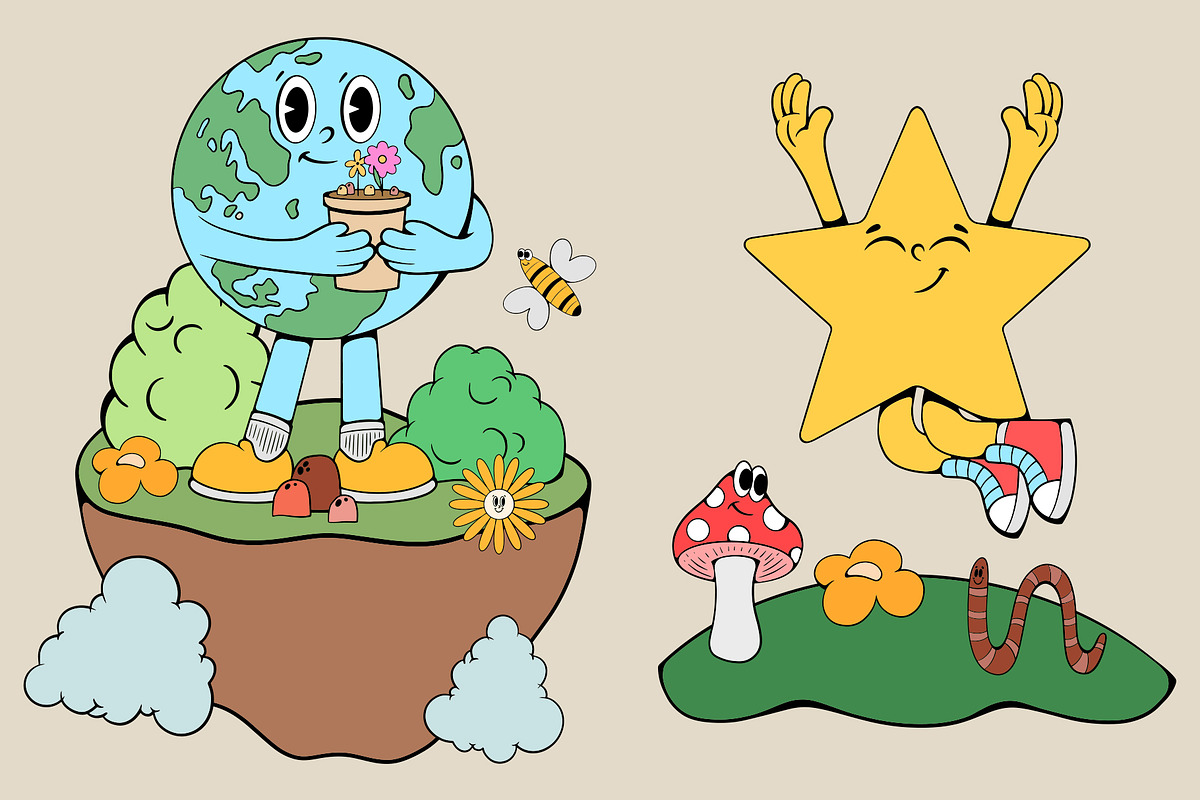 Earth Day Cartoon Collection, an Illustration by Alina Sh (Photo 3 of 8)
