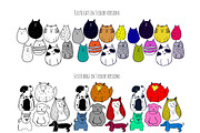 Cute doodle animals set, an Animal Illustration by AnastasiaFears (Thumbnail 2 of 5)