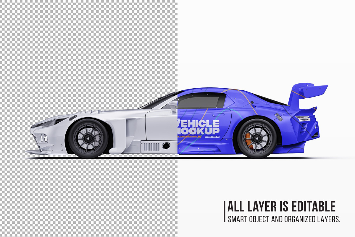 GT3 Race Car Performance Coupe Set, an Advertising Mockup by Halal Graphic Studio (Photo 5 of 12)