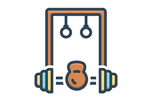 Gym barbells color icon, a Duotone Icon by Creative priyanka