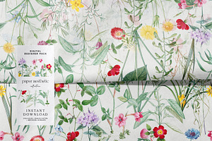 Vintage Summer Flower Paper Pack