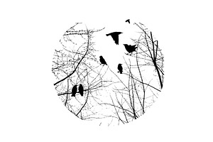 Round abstraction of tree branch and, an Animal Illustration by Nenahliadava Design