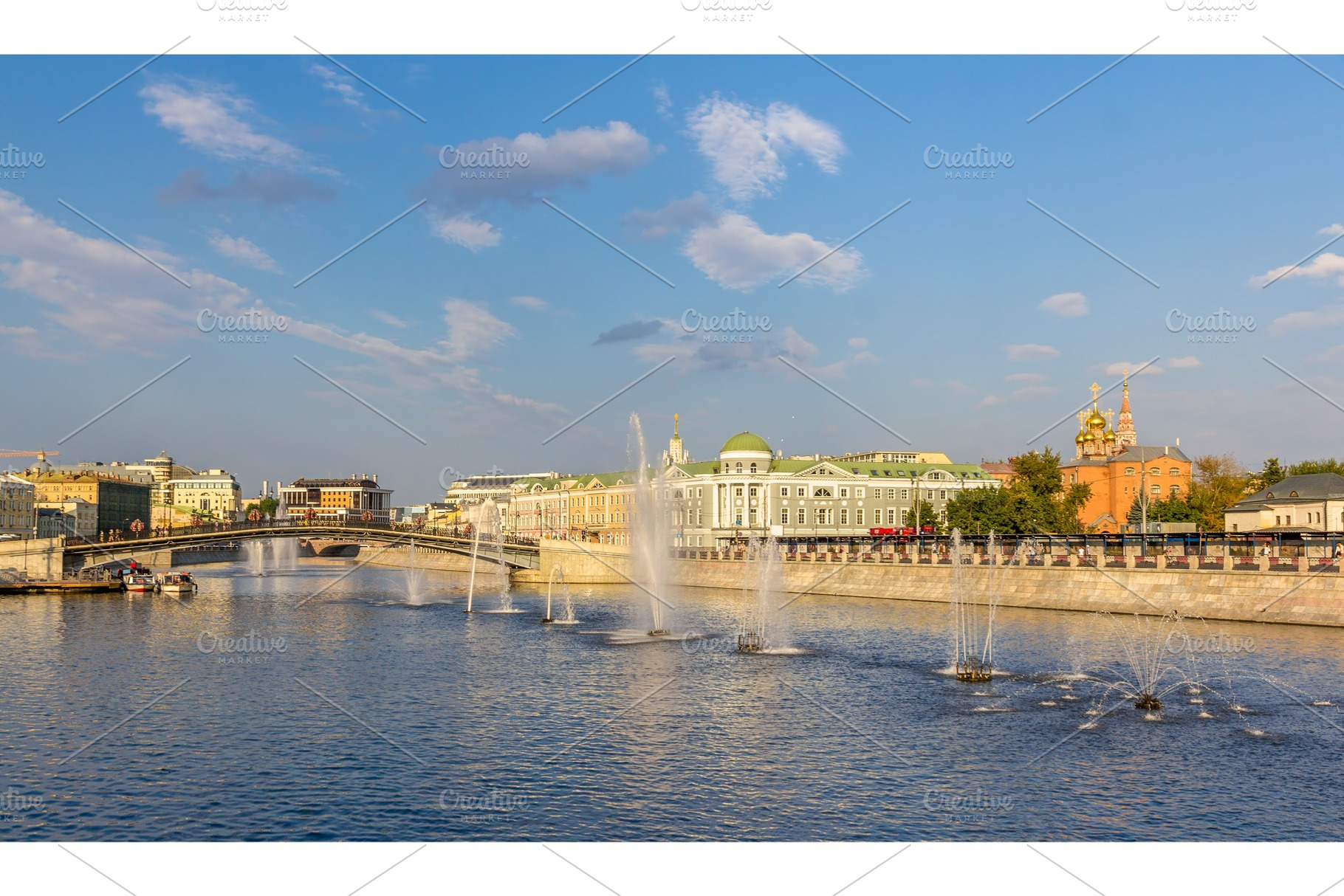 Fountains on vodootvodny canal in moscow russia stock photo containing moscow, an Architecture Photo by Leonid Andronov