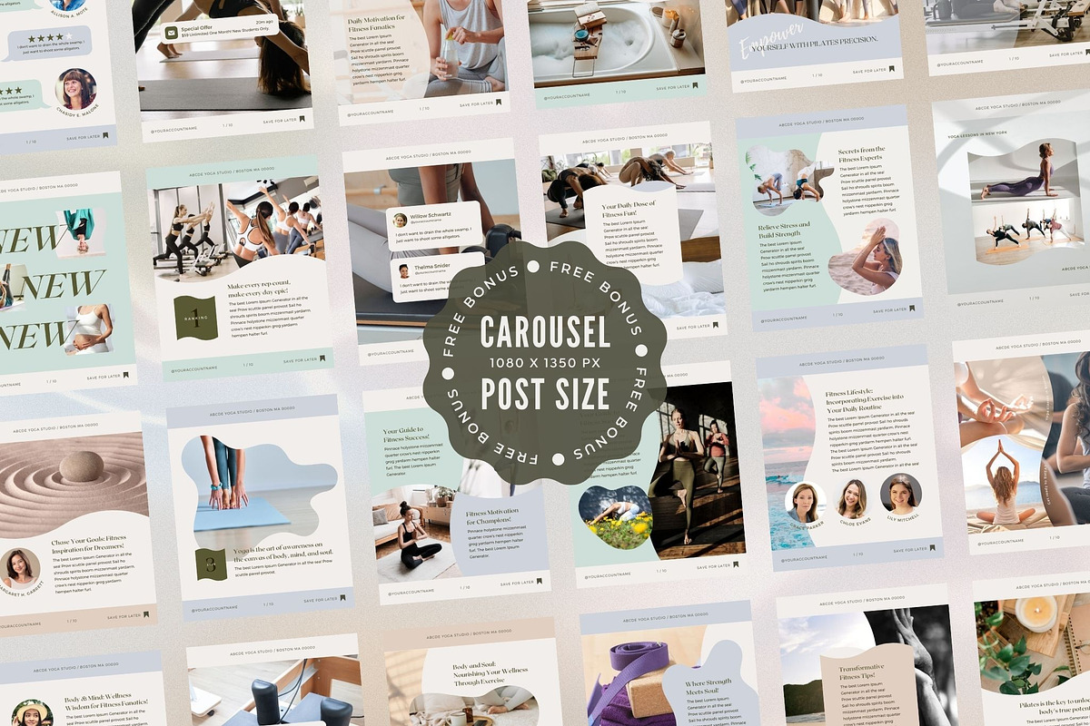 Canva Instagram Templates Yoga, a Social Media Template by Keikoya (Photo 8 of 13)
