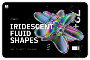 Iridescent Fluid 3D Shapes Pack