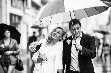 Around the street in the rain, a Person Photo by IvashStudio
