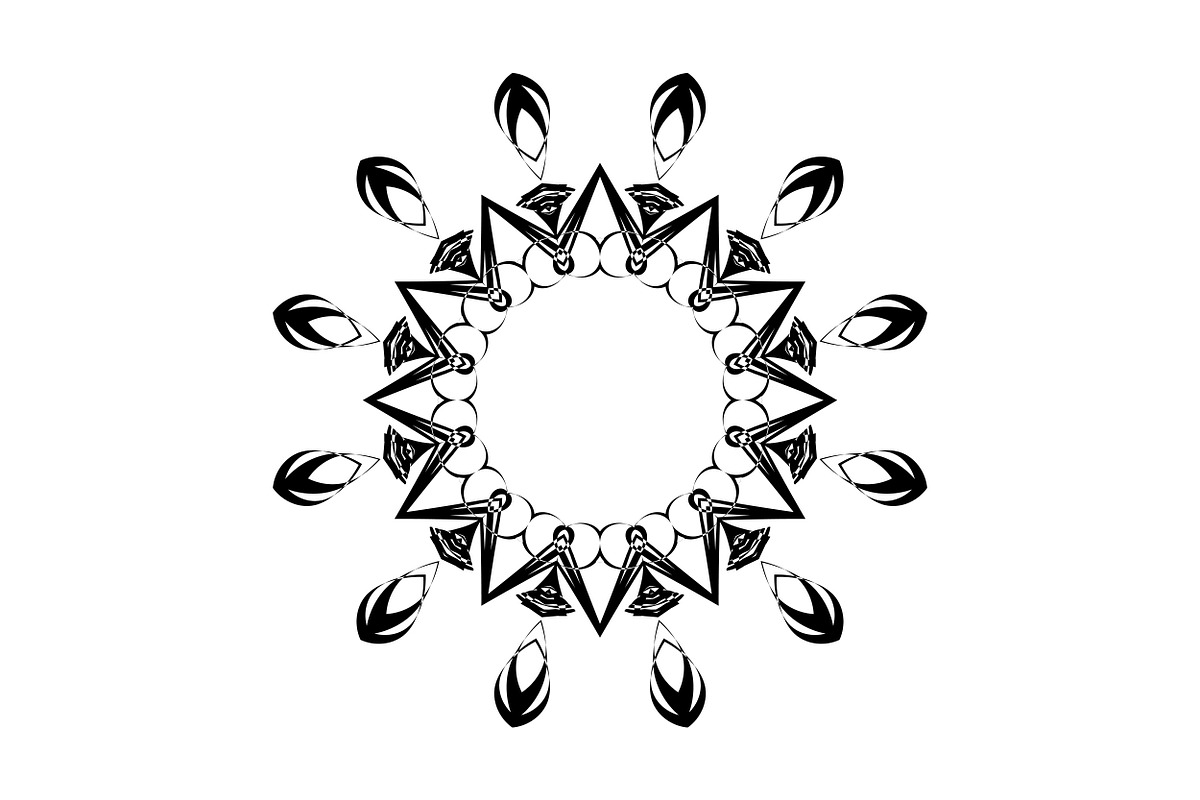 Black and White Mandala Patterns Set, a Decorative Illustration by NJ Himel (Photo 61 of 101)