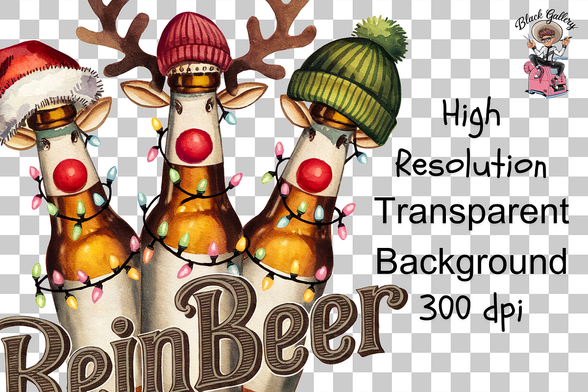 Reinbeer Christmas, Funny Christmas, a Graphic by Clipart Bloom (Photo 2 of 2)