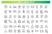 Best Practices line icon set, an Object Illustration by Tettygreen (Thumbnail 1 of 3)