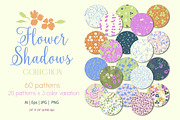 flower shadows pattern collection, a Pattern Graphic by Mona Ahmed (Thumbnail 1 of 8)