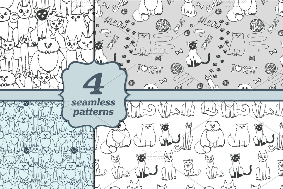 seamless pattern with cats