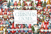 Christmas Gnome Clipart Bundle, an Illustration by SinaCreation (Thumbnail 1 of 7)