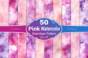 Pink Watercolor Seamless Pattern, a Pattern Graphic by Forhadx5