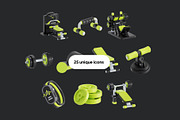 Fitness and Gym 3D Icon Pack, an Object 3D Model by Nate Studios (Thumbnail 5 of 6)