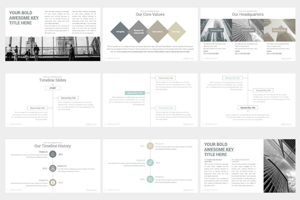 Elegant PowerPoint Template Pack, a Presentation Template by SlideSalad (Photo 6 of 25)