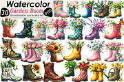 Garden Boots Sublimation Clipart, an Illustration by Black Bird Studio (Thumbnail 1 of 6)