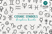 Cosmic Zodiac Vector Icon Symbols, a Decorative Illustration by MadliArt (Thumbnail 1 of 4)