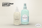 Clear Spray Bottles Packaging Mockup, a Cups & Container Mockup by INCDesign (Thumbnail 5 of 9)