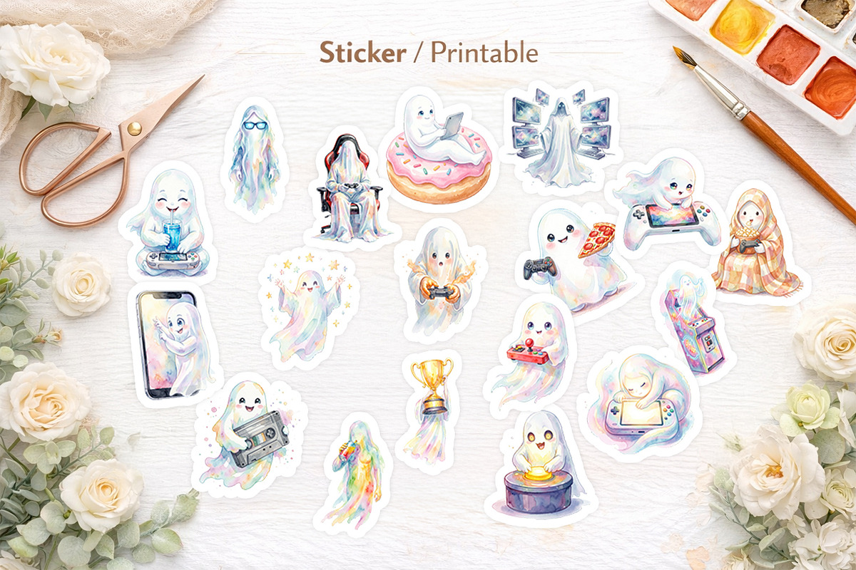 Gamer Ghost Sublimation Bundle, an Illustration by Artnoy (Photo 6 of 8)