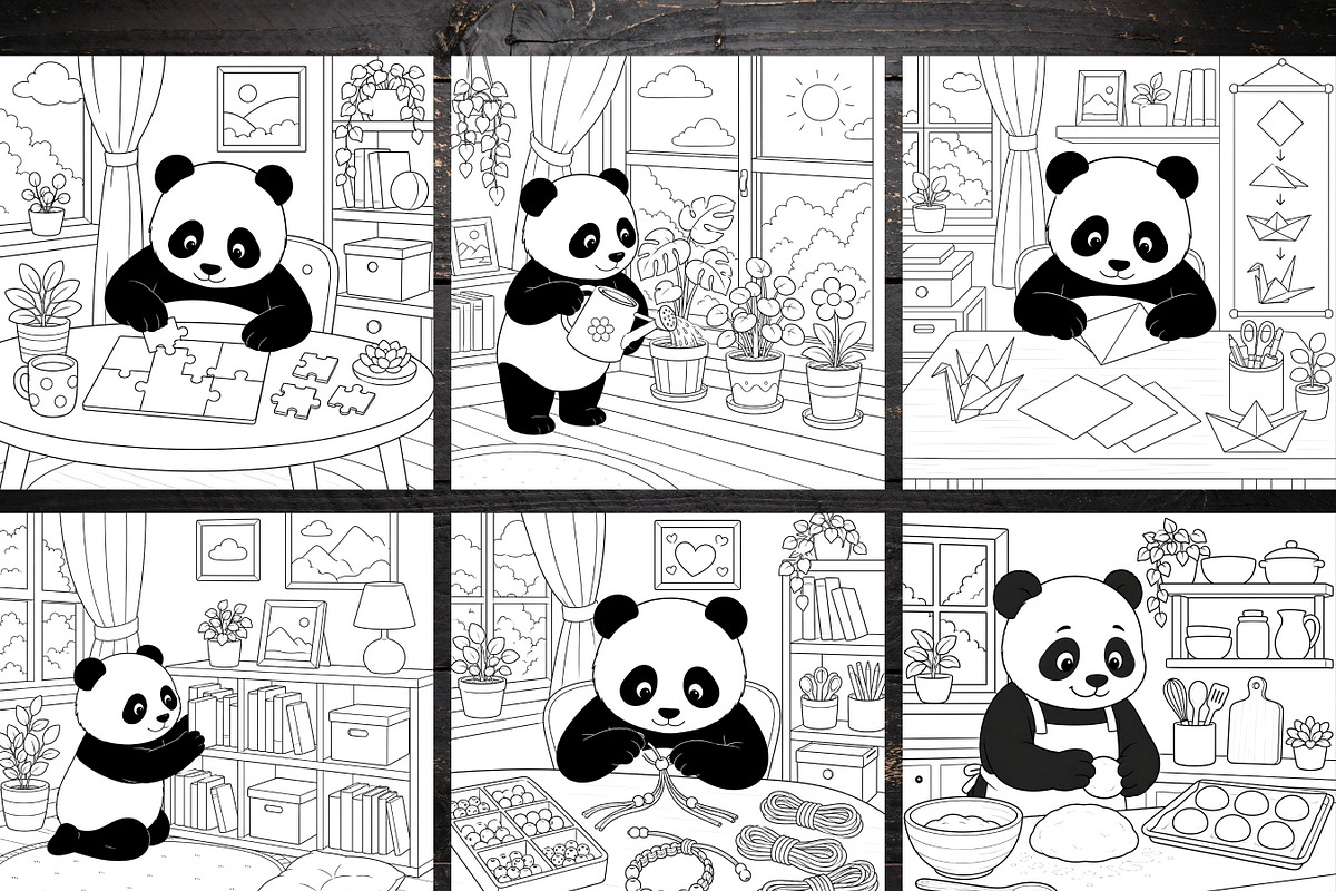 79 Panda Coloring Pages Bundle, a Brochure Template by LA Design (Photo 3 of 10)